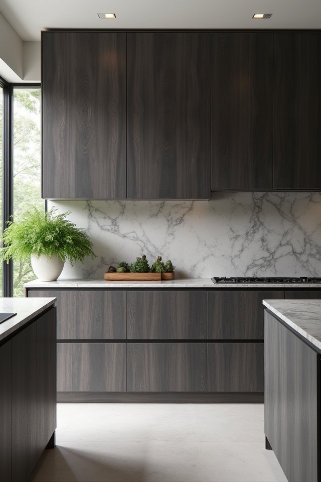 sleek plywood minimalist kitchen