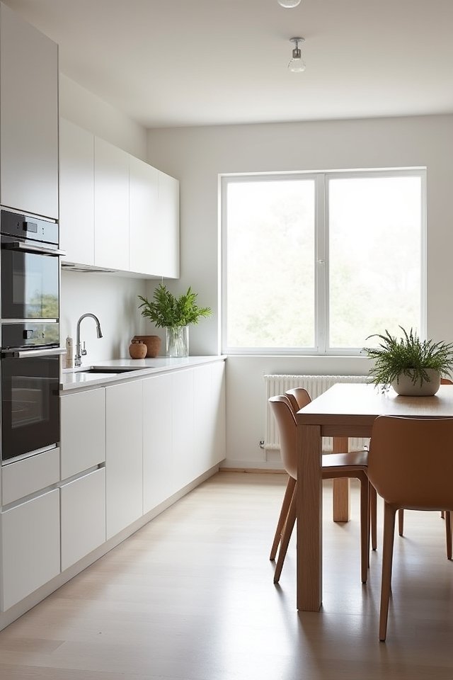 sleek simplicity enhances kitchen