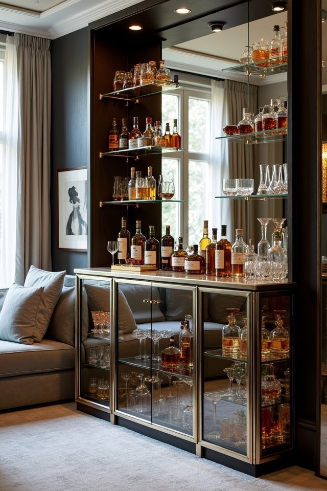 sleek sophisticated glass bar