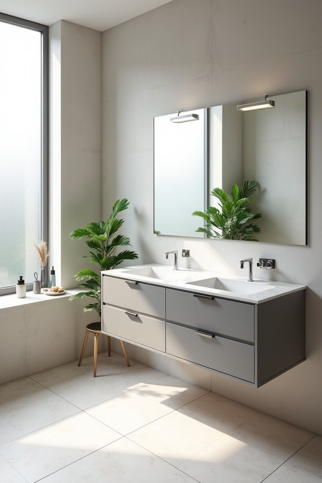 sleek space saving bathroom elegance