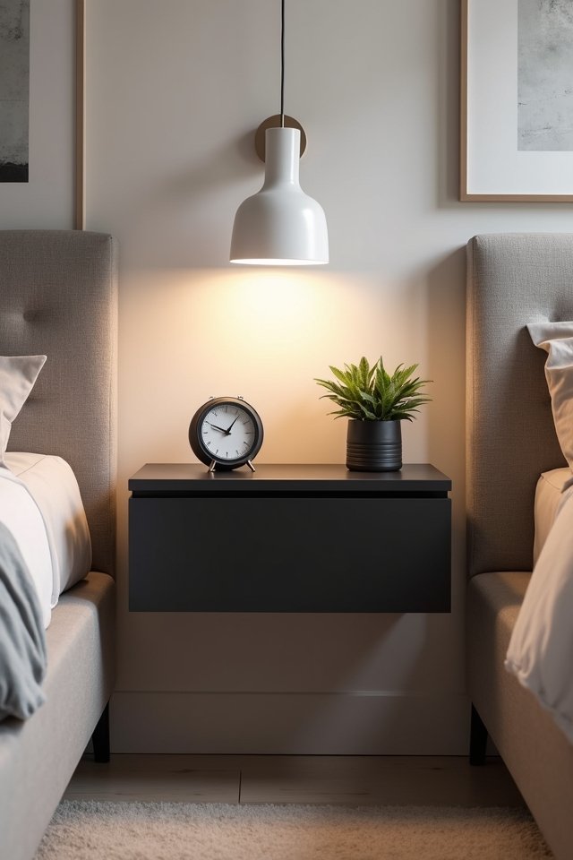 sleek space saving nightstand design