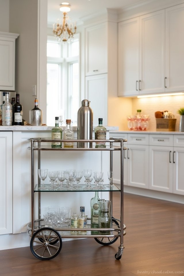 sleek stylish functional bar cart