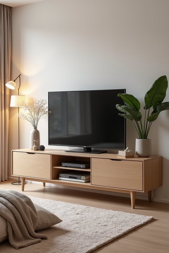 sleek stylish minimalist media stands