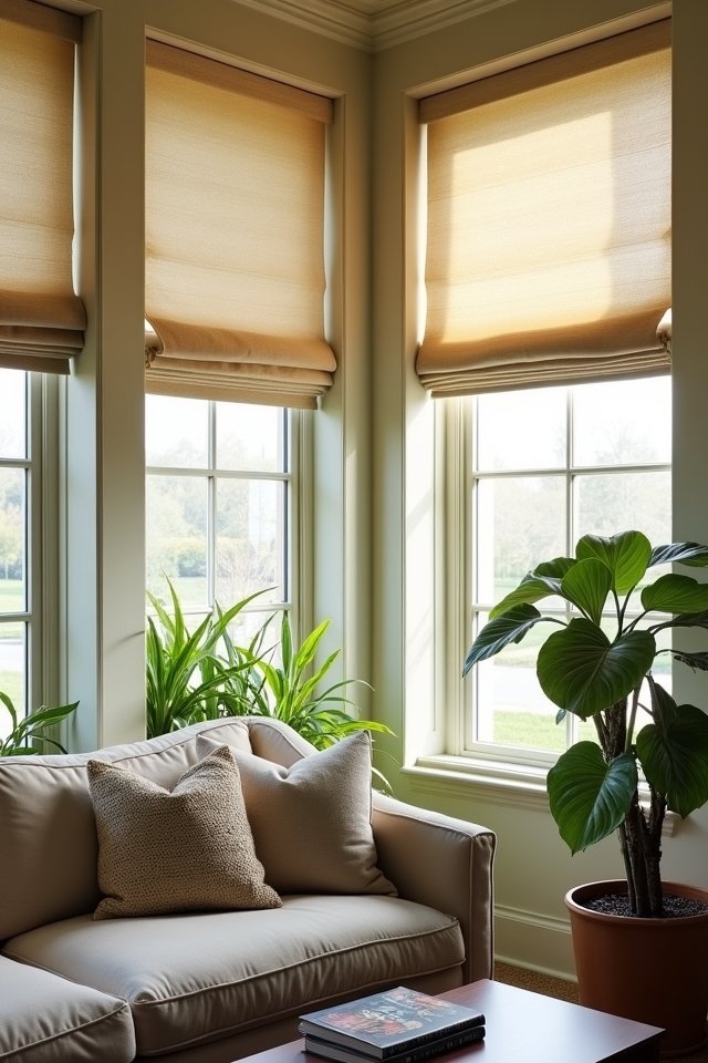 sleek tailored roman shades