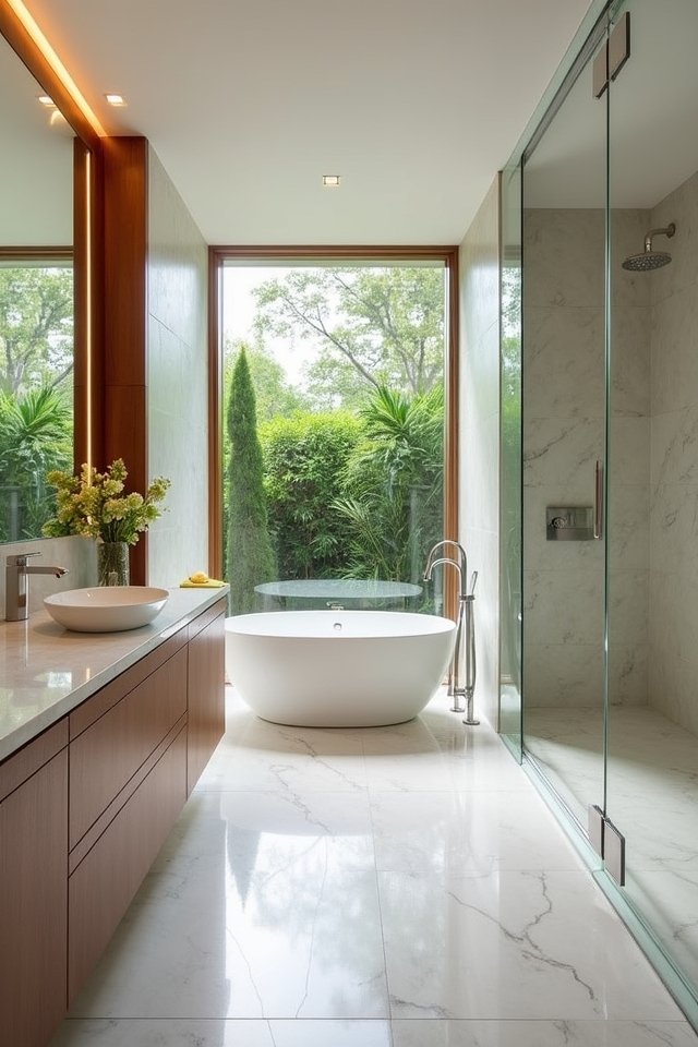 sleek tranquil bathroom elegance