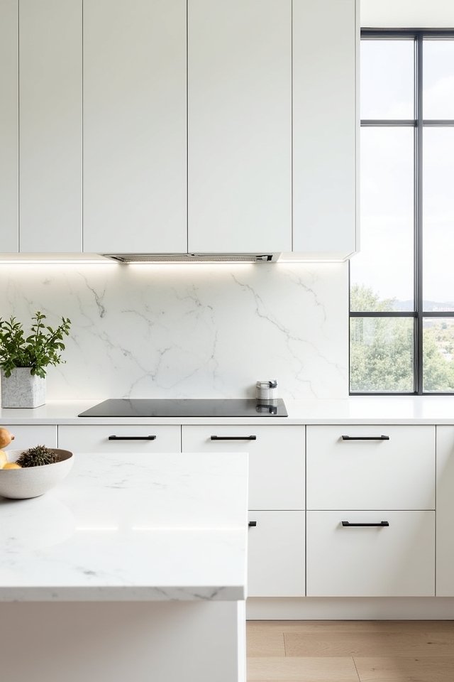 sleek white cabinetry elegance