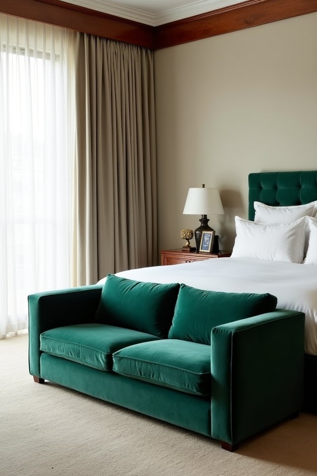 sofa enhances bedroom comfort