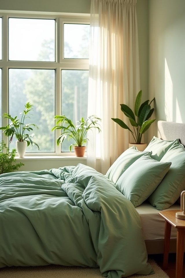 soft green sheer curtains