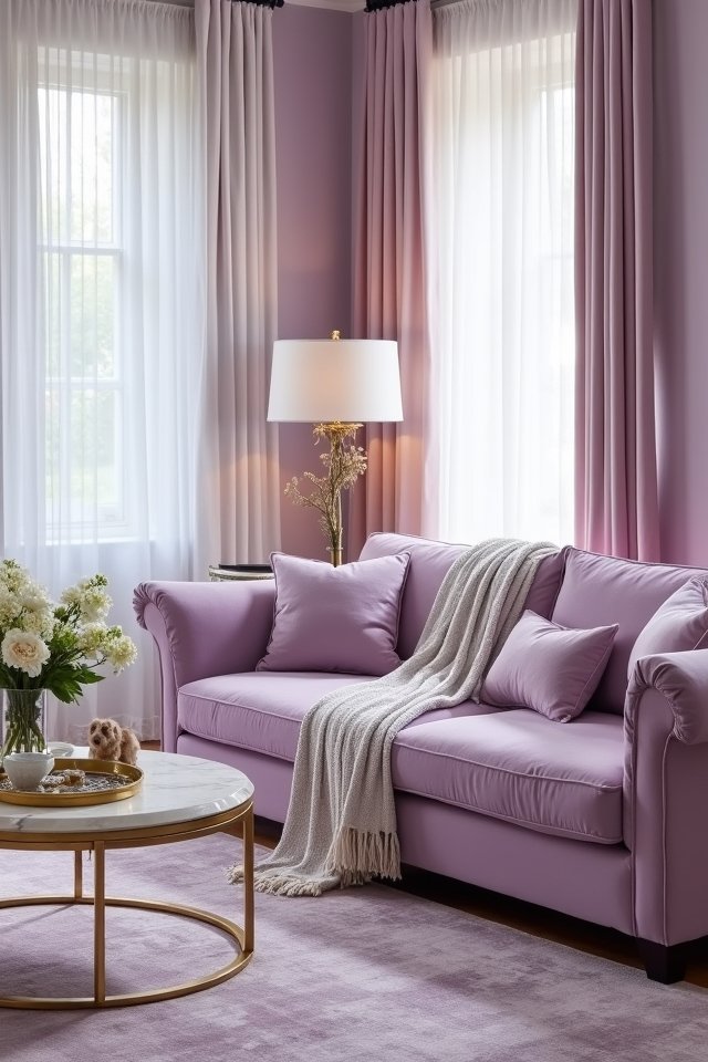soft lavender living room