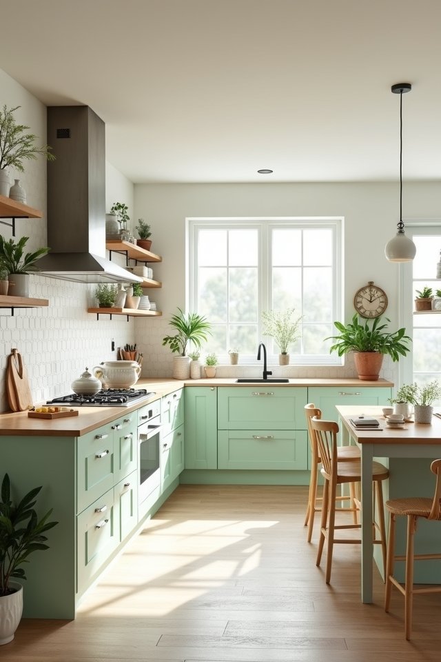 soft serene kitchen colors