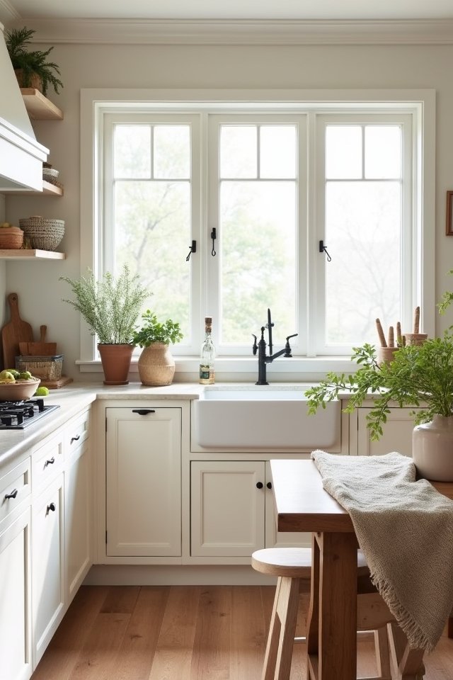 soft white cabinets embrace warmth