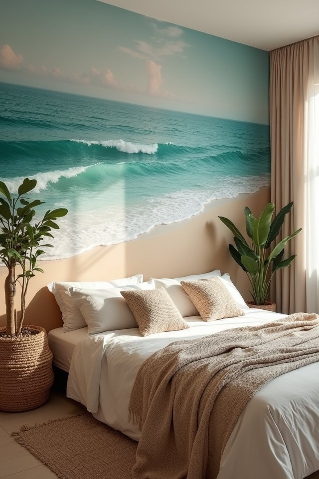 soothing ocean retreat mural