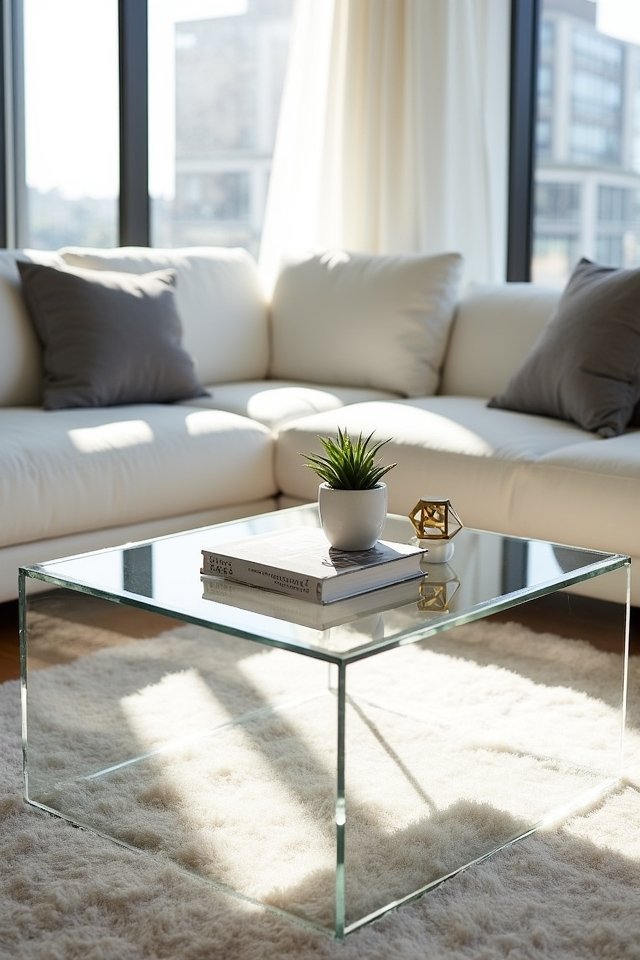 sophisticated acrylic coffee table