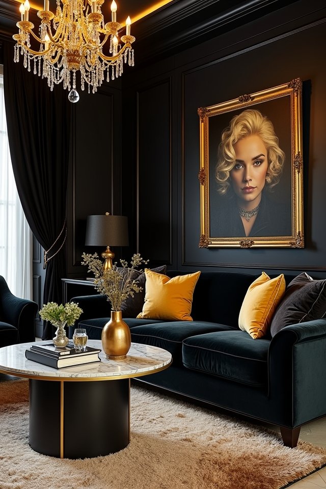 sophisticated black and gold