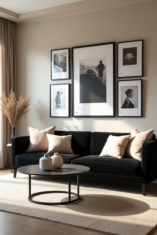 sophisticated black and white display