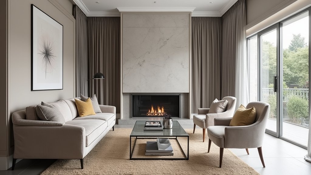 sophisticated grey and beige interiors