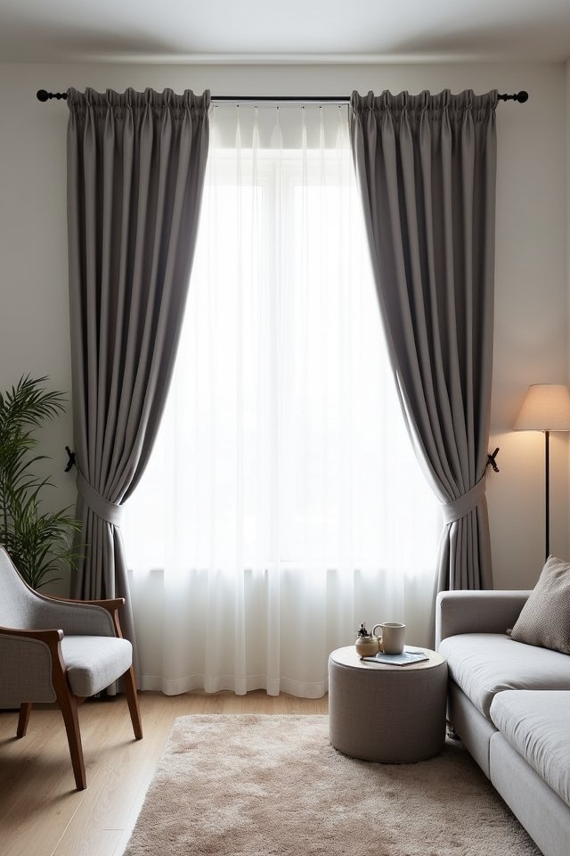 sophisticated grey drapery elegance