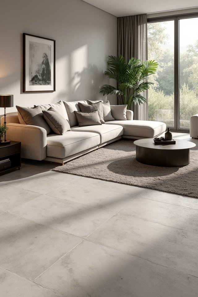 sophisticated light grey tiles