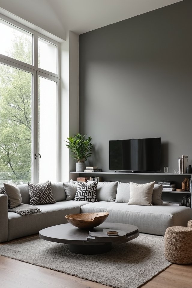 sophisticated minimalist grey walls