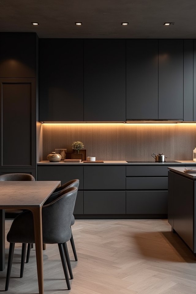 sophisticated monochromatic kitchen design