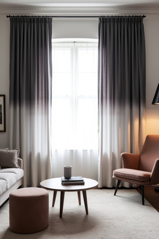 sophisticated ombre grey drapes