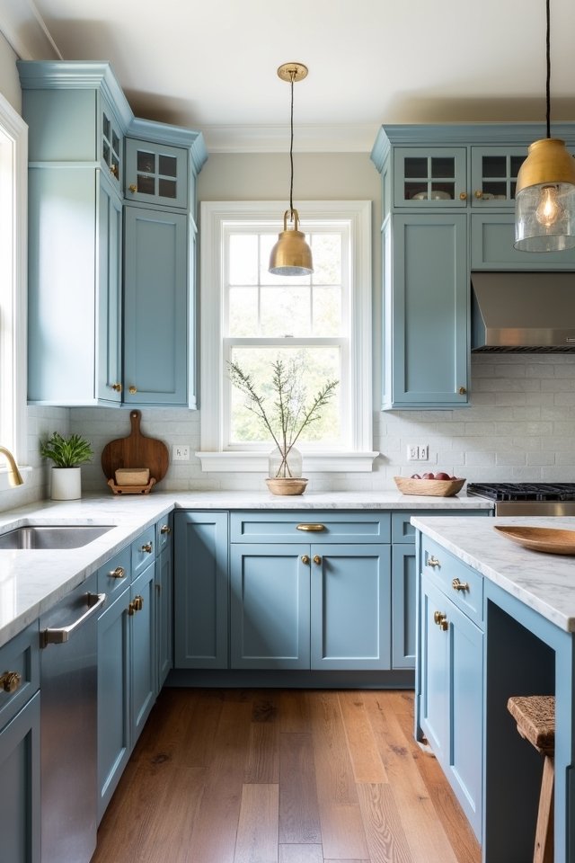 sophisticated periwinkle kitchen elegance