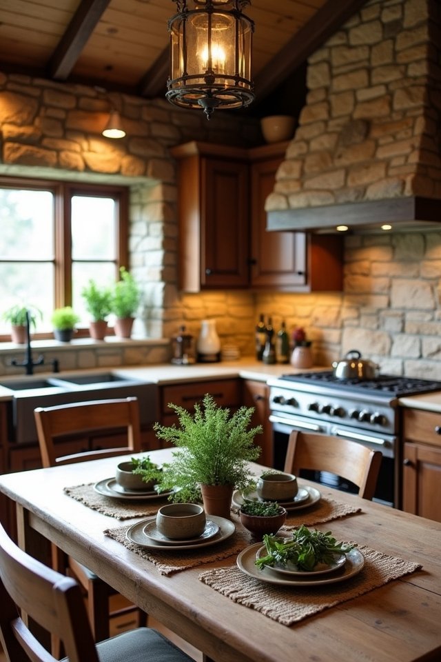 sophisticated stone kitchen accents
