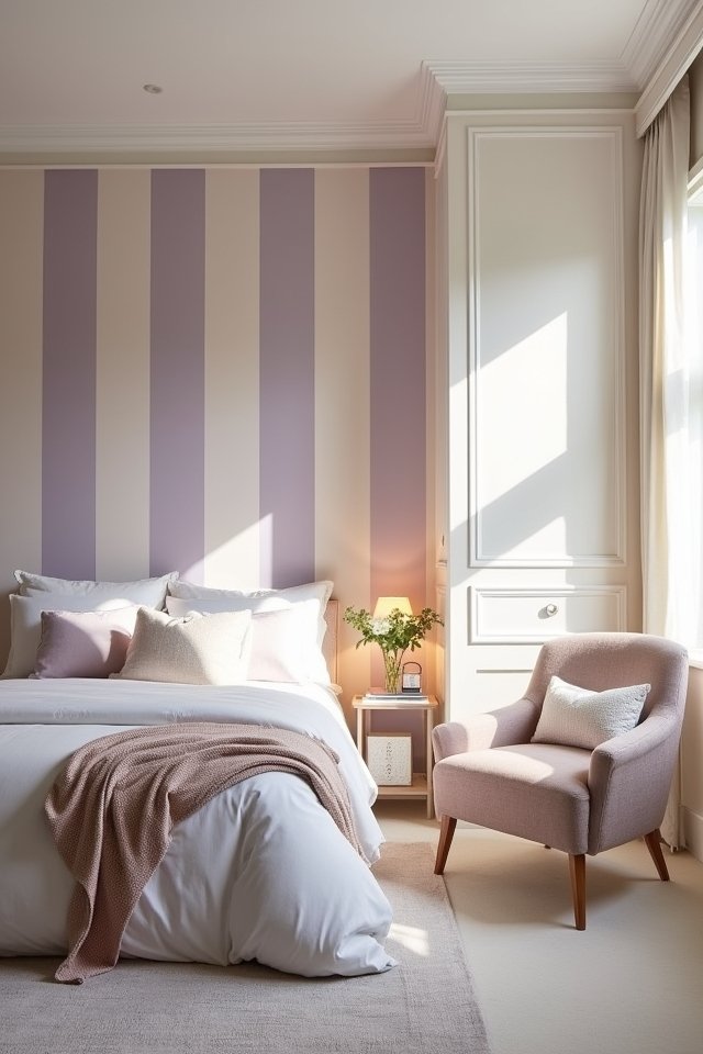 sophisticated striped bedroom decor
