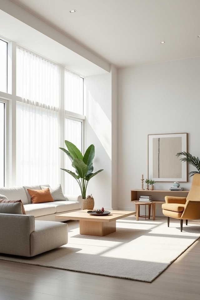 spacious minimalist living design