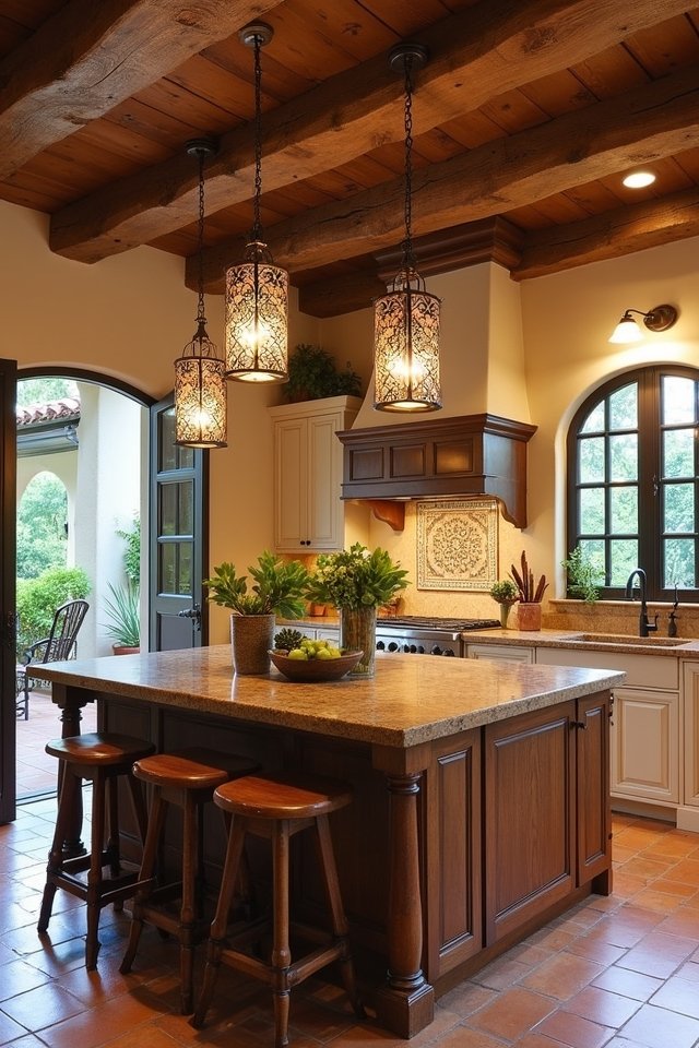 spanish inspired kitchen lighting