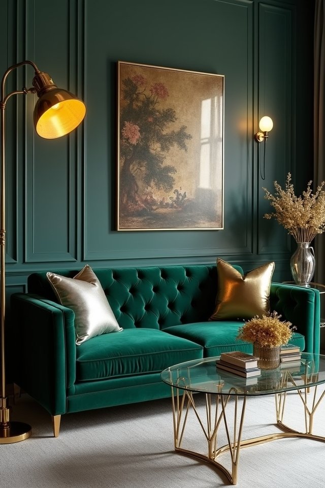 sparkling metallic living room accents