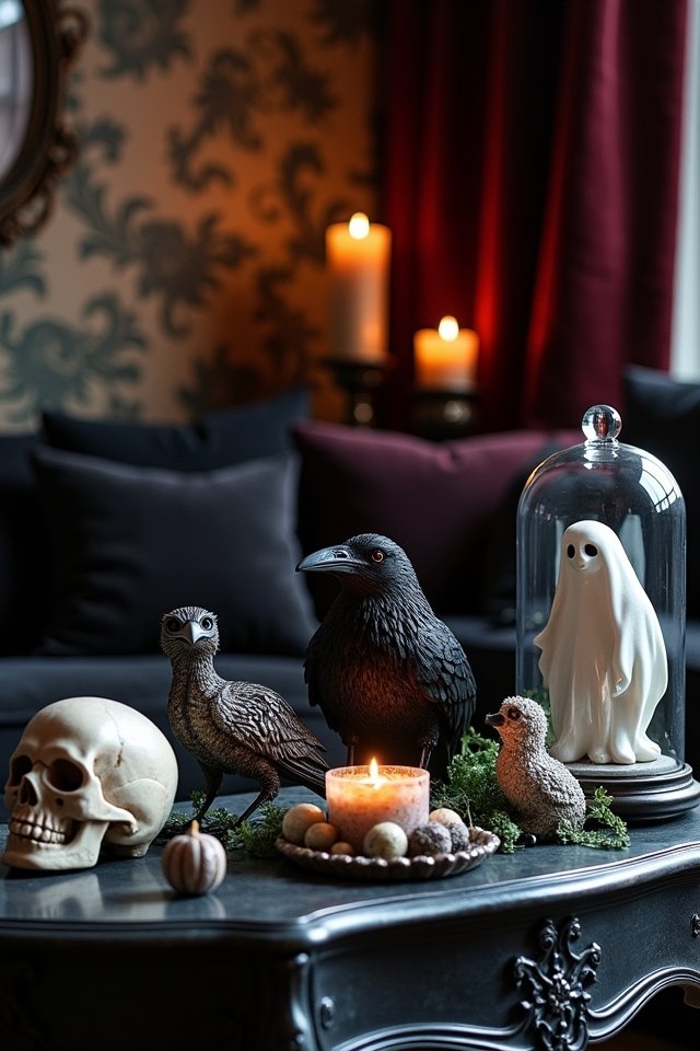 spooky figurines enhance decor