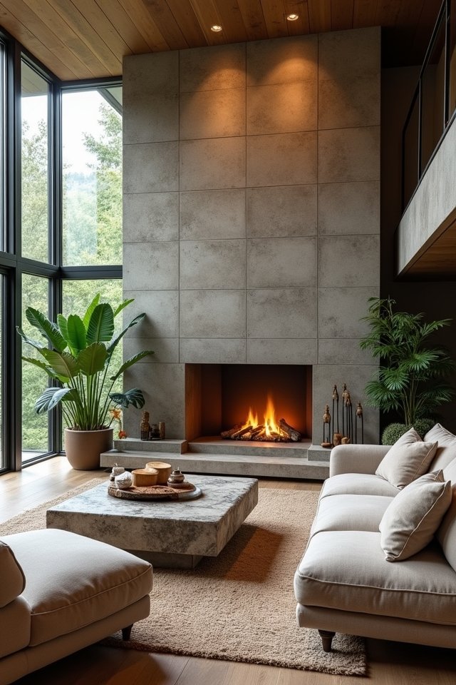 stone and concrete accents