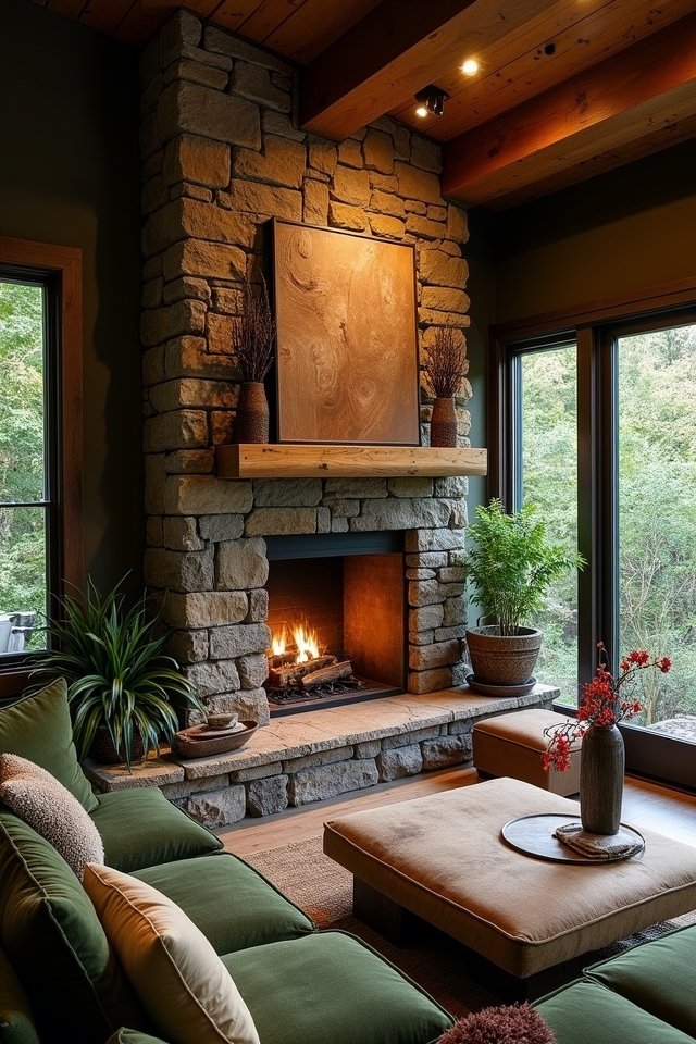 stone fireplace design ideas