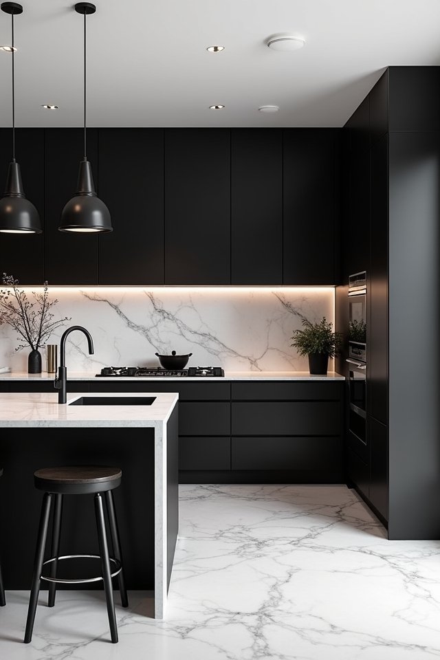 striking black kitchen accents