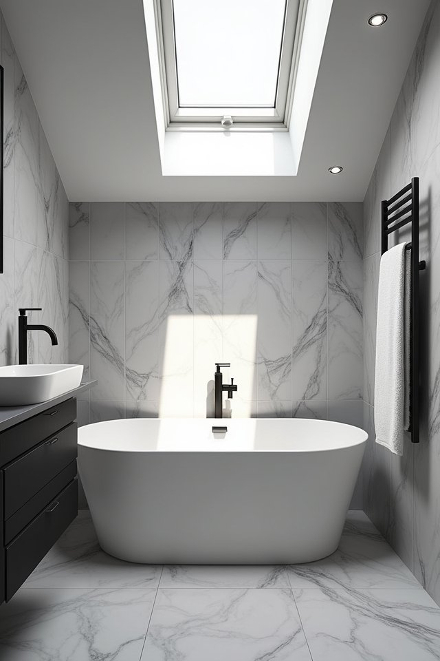 striking monochrome bathroom decor