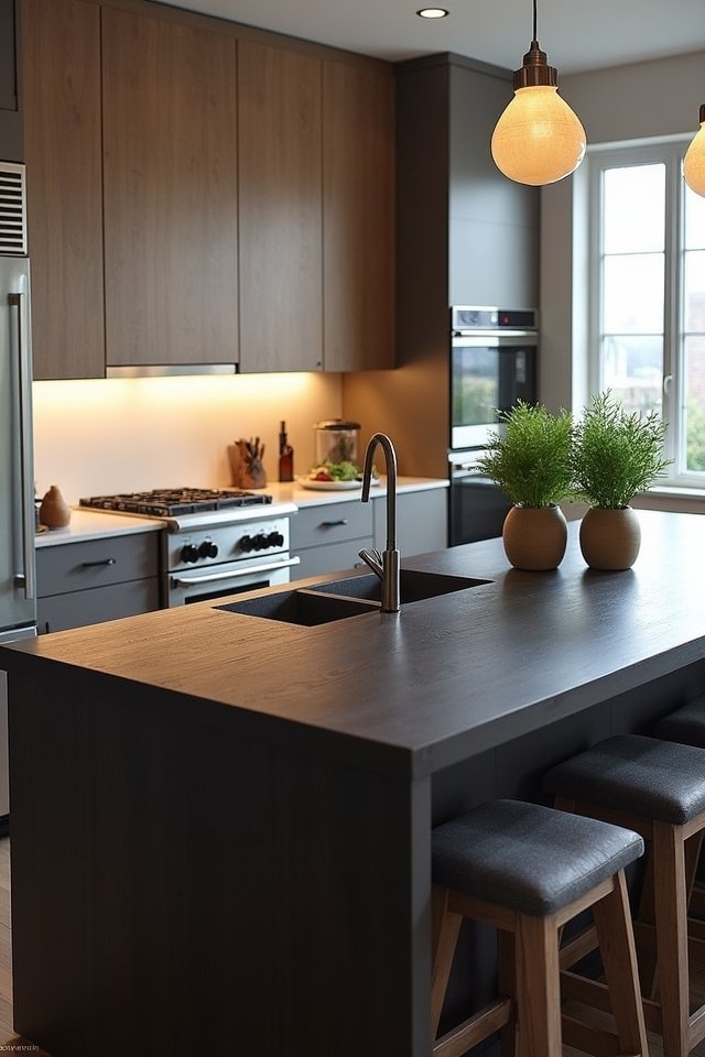 striking warm black butcher block