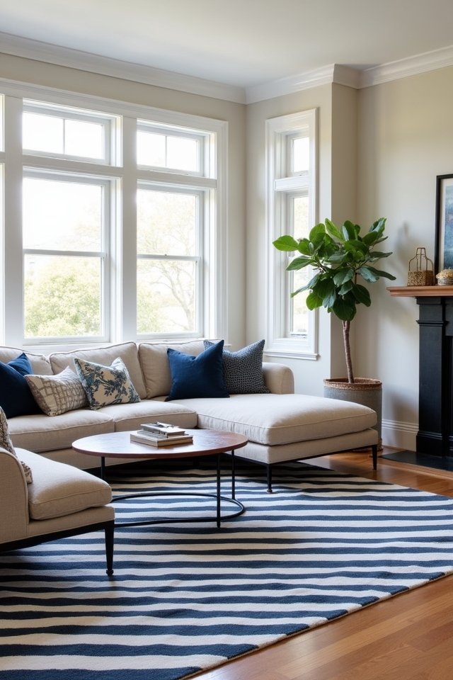 striped carpets for spaciousness