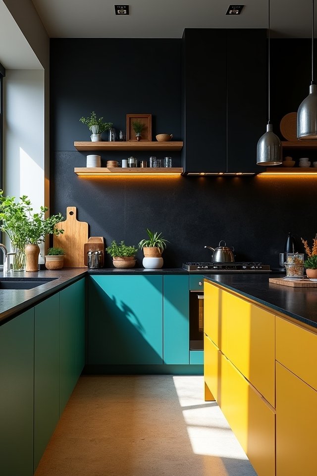 stunning black and white kitchen