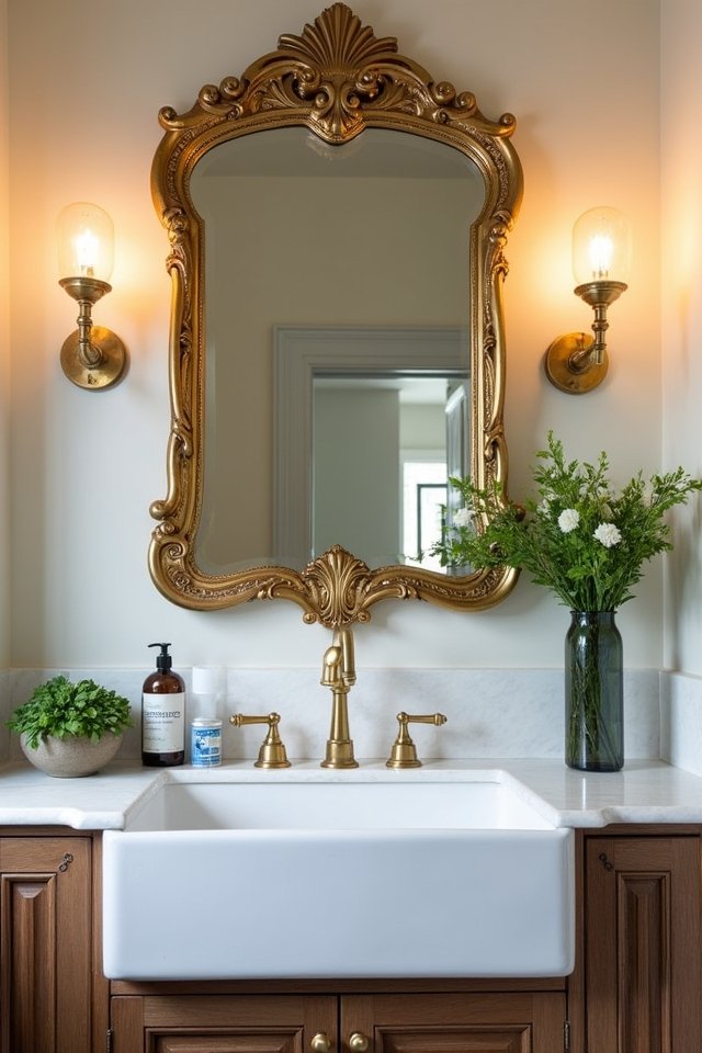 stunning gold mirrors enhance charm