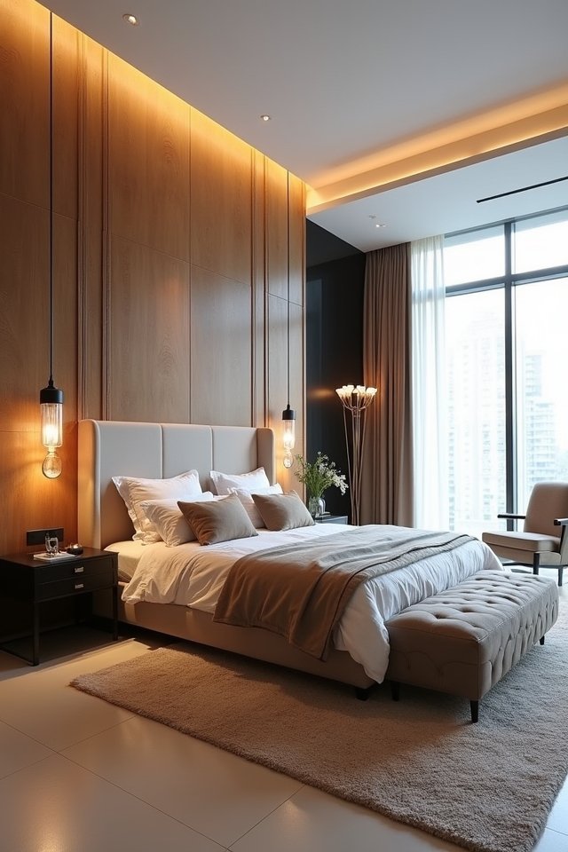 stunning headboard feature wall