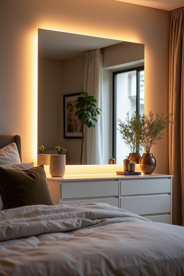 stylish backlit mirror elegance