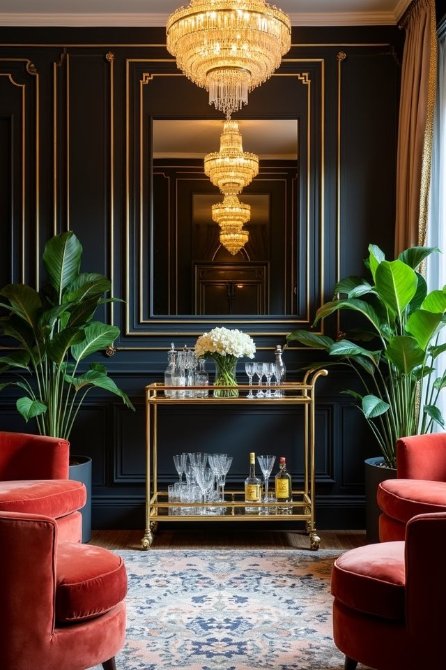 stylish bar cart centerpiece