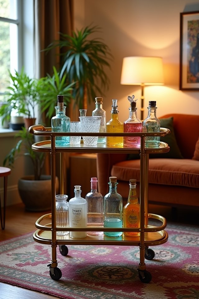 stylish bar cart cocktails