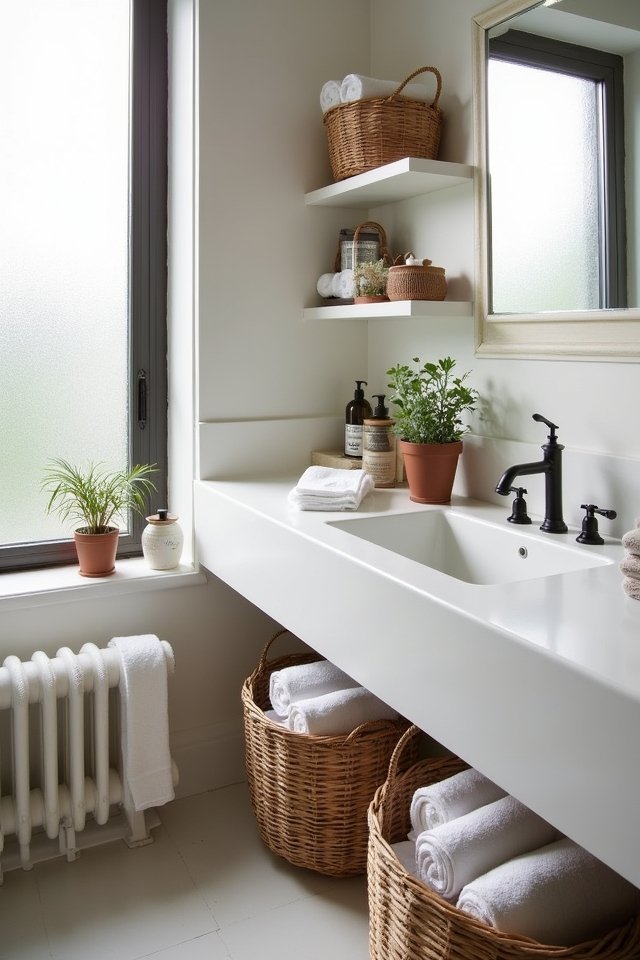 stylish bathroom organization baskets
