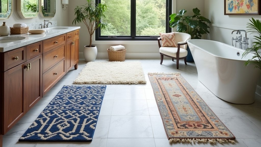 stylish bathroom rug ideas