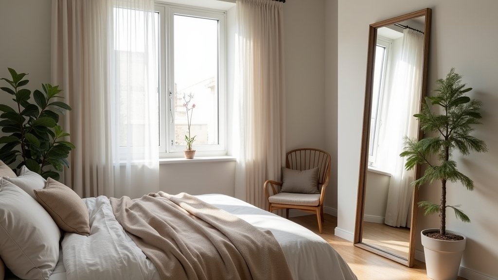 stylish bedroom full length mirror
