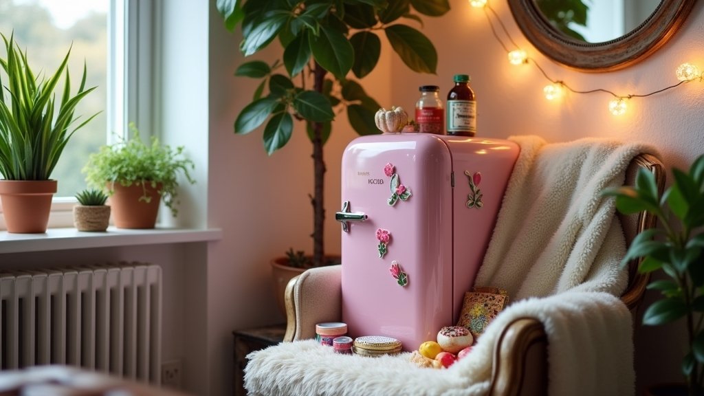 stylish bedroom mini fridges