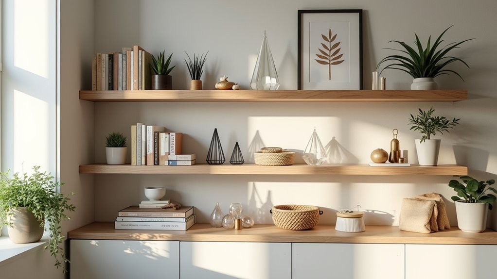 stylish bedroom shelf decor