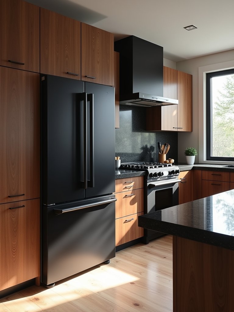 stylish black appliances shine